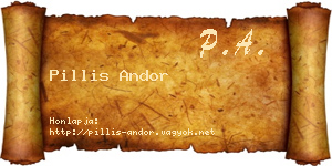 Pillis Andor névjegykártya