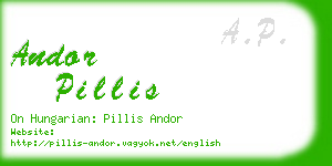 andor pillis business card